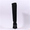 Miss Elastic Pointed High Heel Knee High - Black Stretch